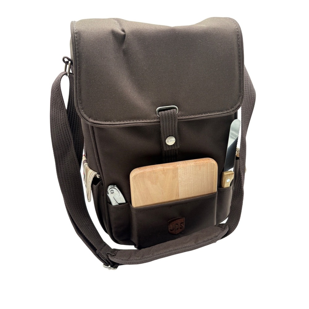 Picnic Time Wine Cooler Bag Unisex OS Brown‎ Excellent UPS Logo Insulated 2 Btl